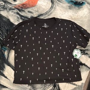 Black and White Geometric Short Sleeve Tee